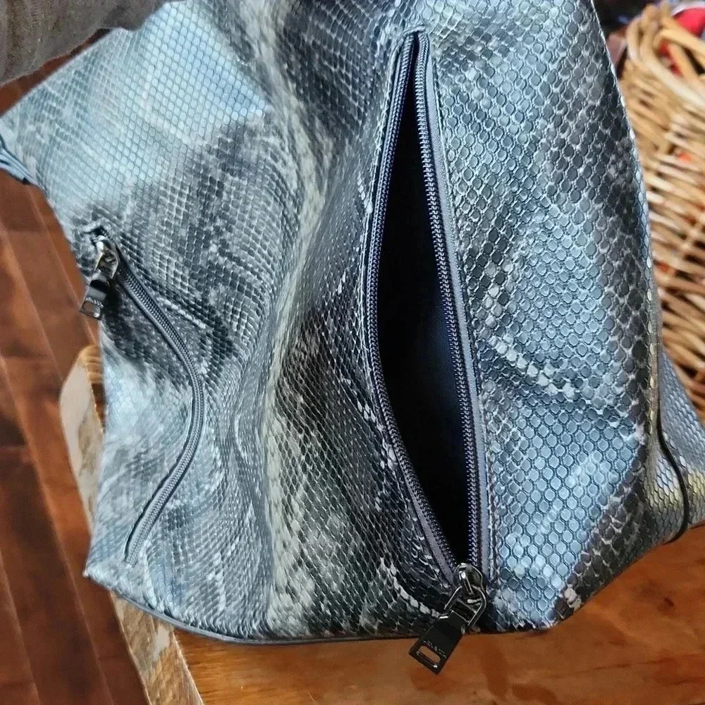 Alexa Python Snake‎ Hobo Bag Adjustable Strap Black Gray